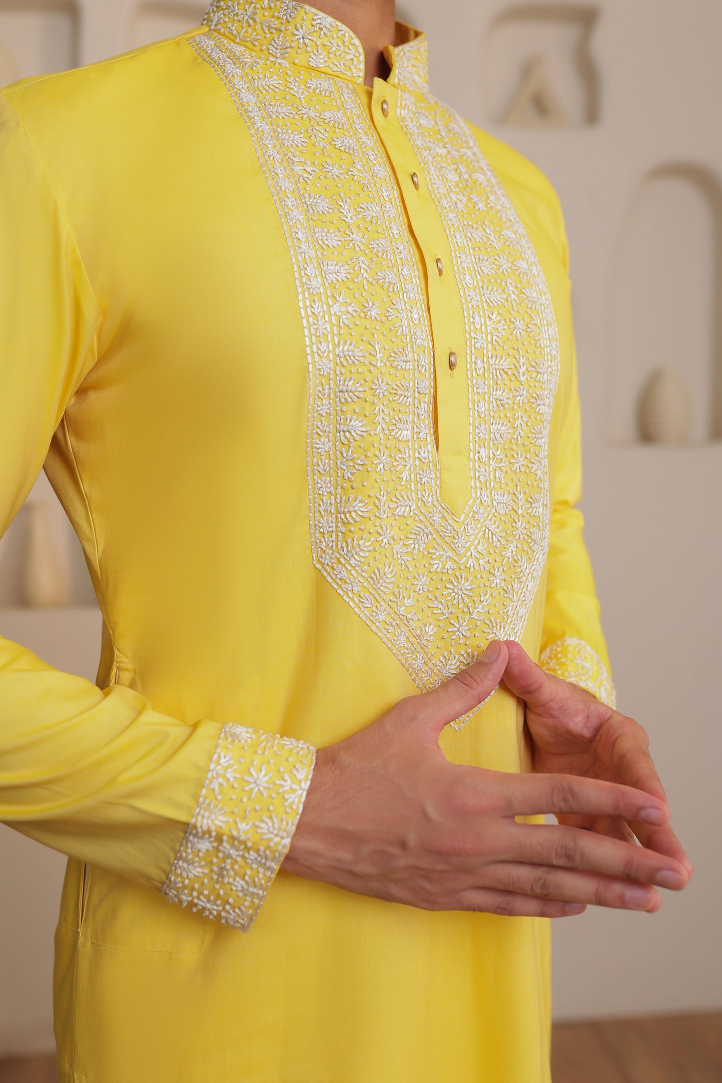 Threaded Bloom Kurta Set