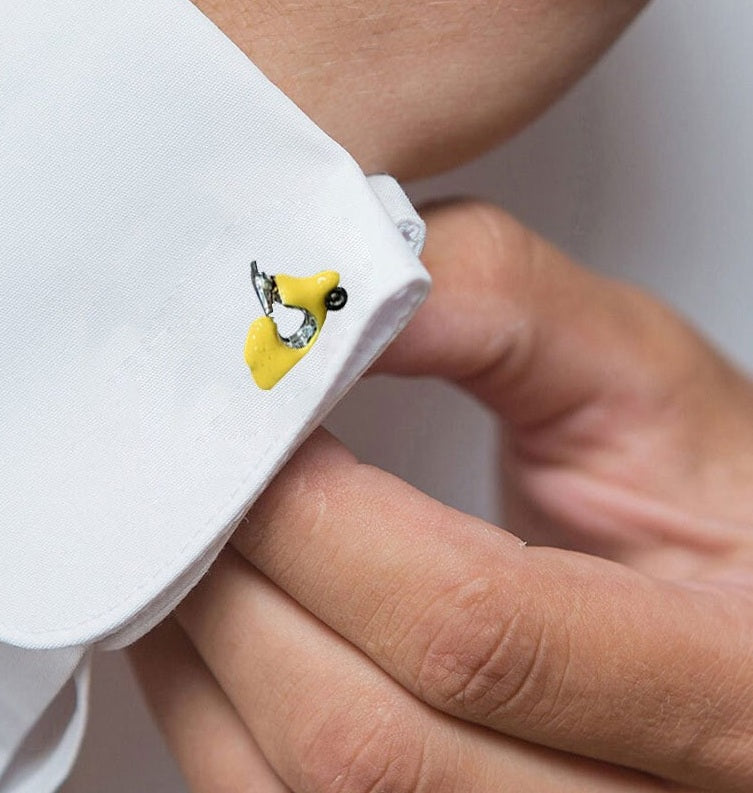 Yellow Vespa Scooter Cufflinks