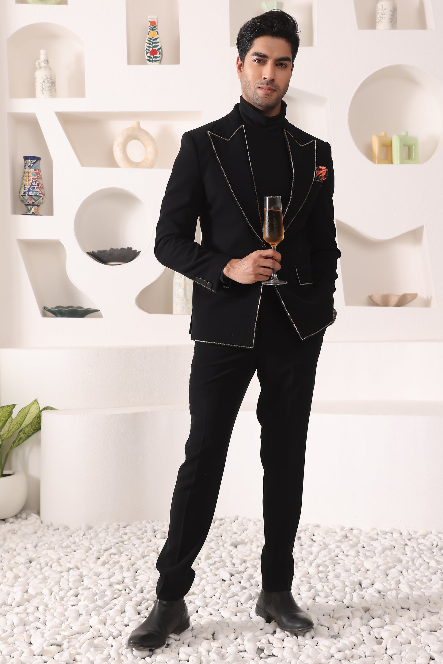 Black Peak Lapel Suit