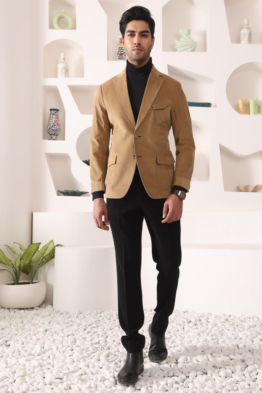 Beige Corduroy Blazer