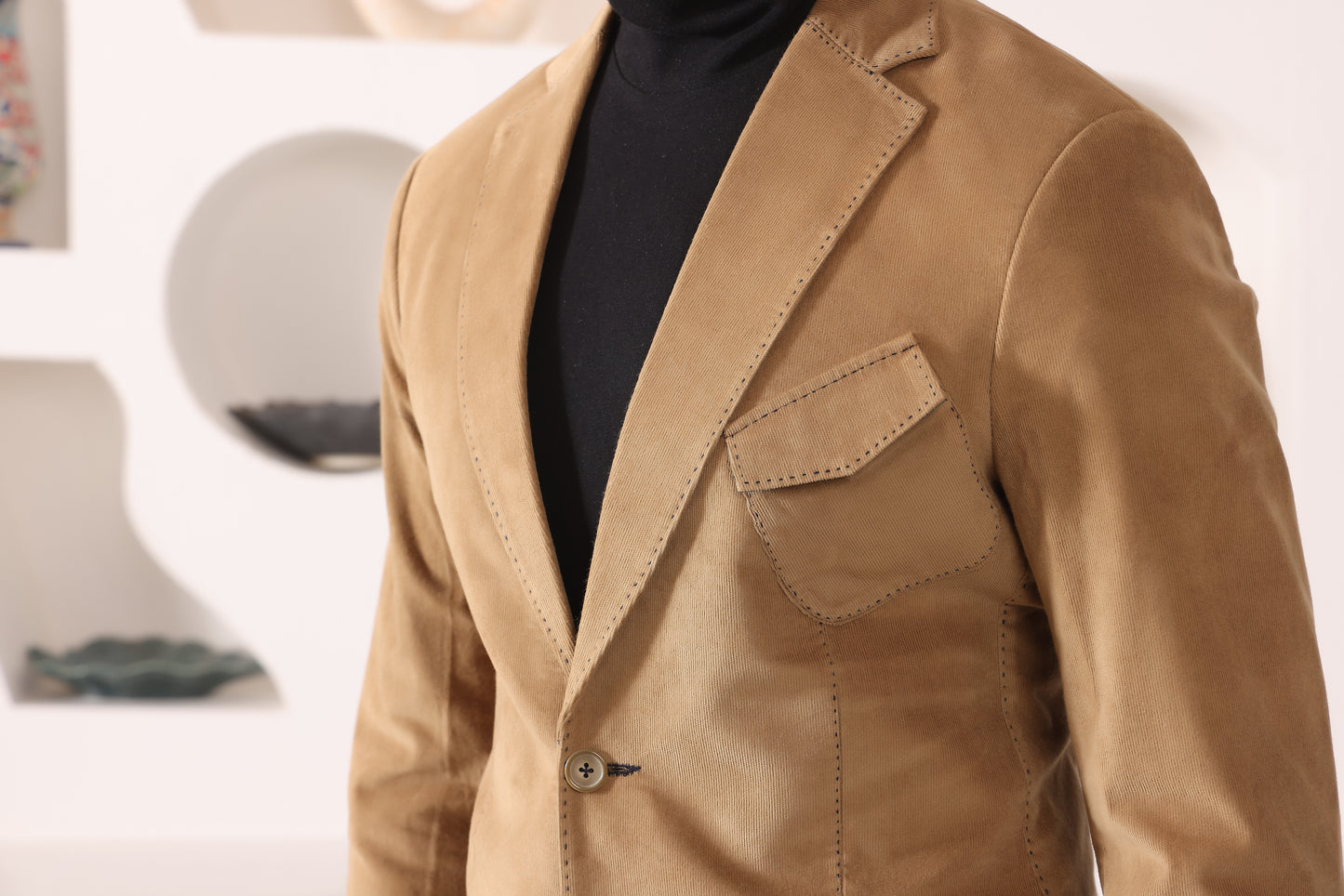 Beige Corduroy Blazer