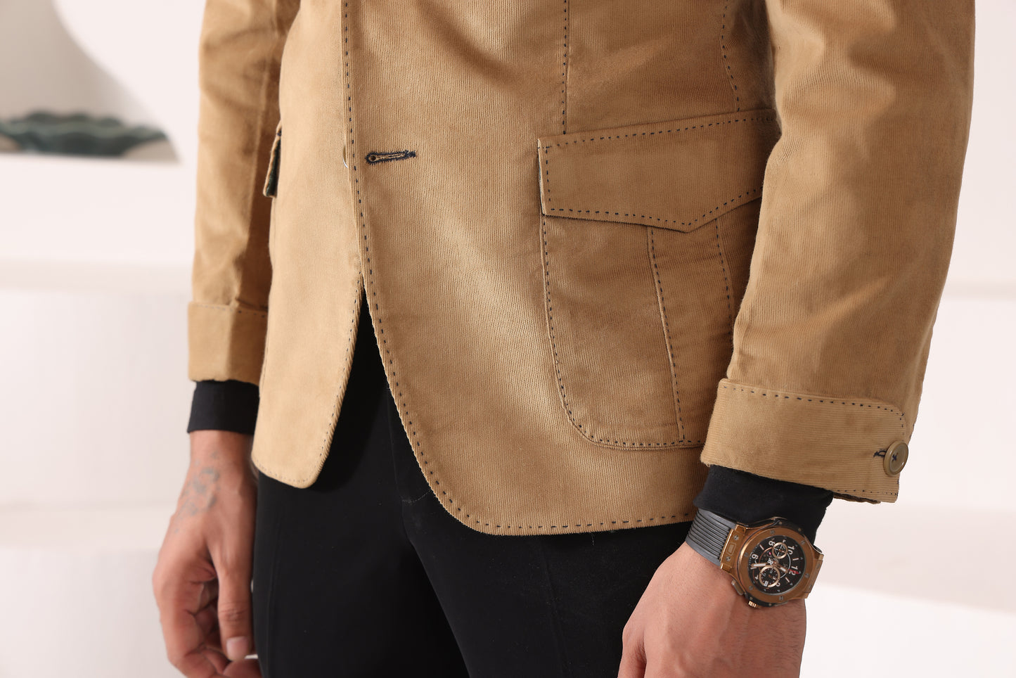 Beige Corduroy Blazer