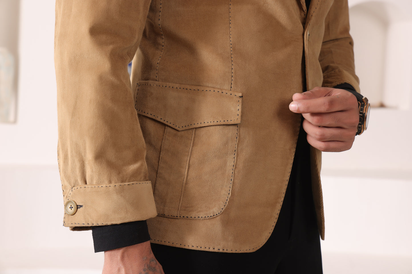 Beige Corduroy Blazer