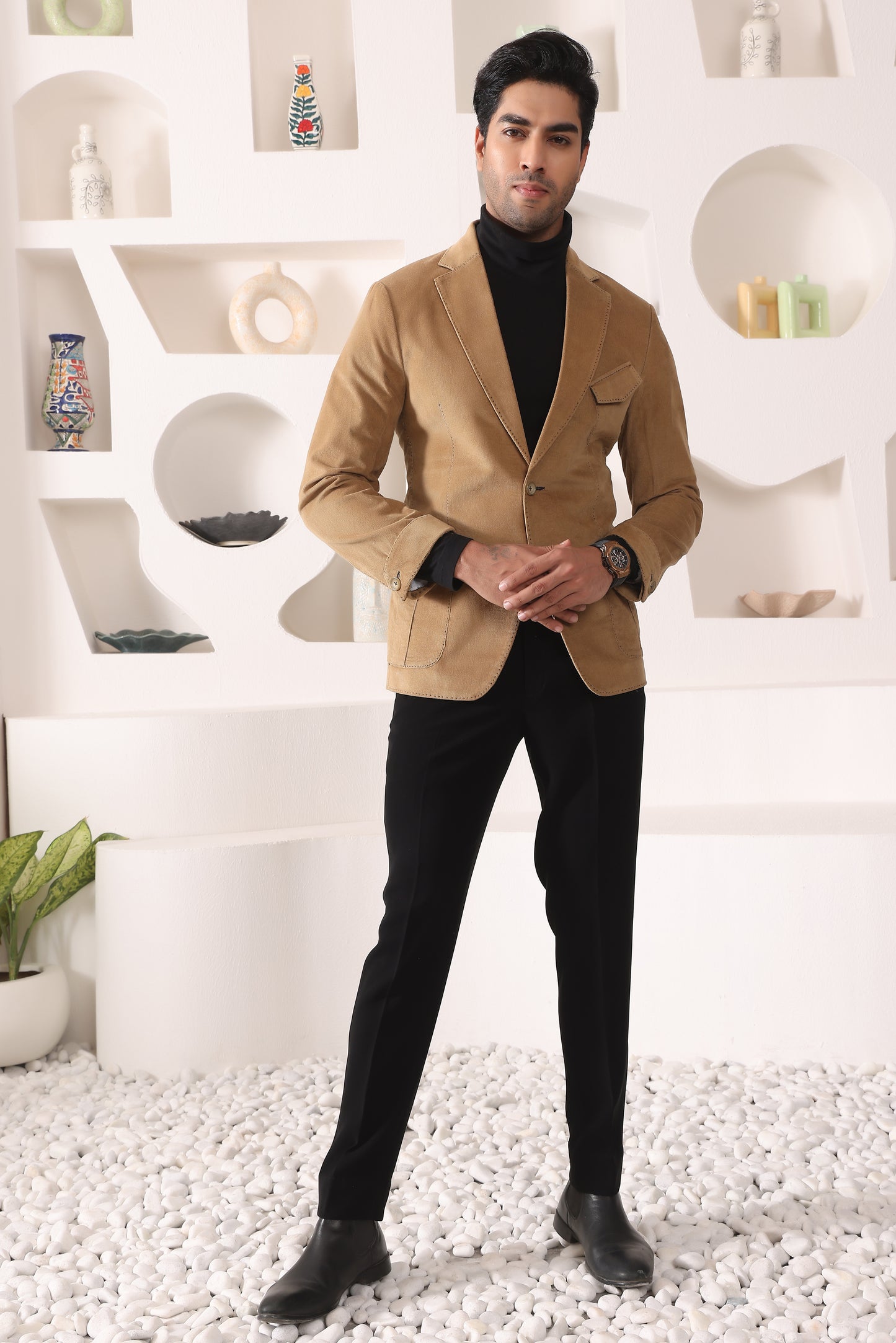 Beige Corduroy Blazer