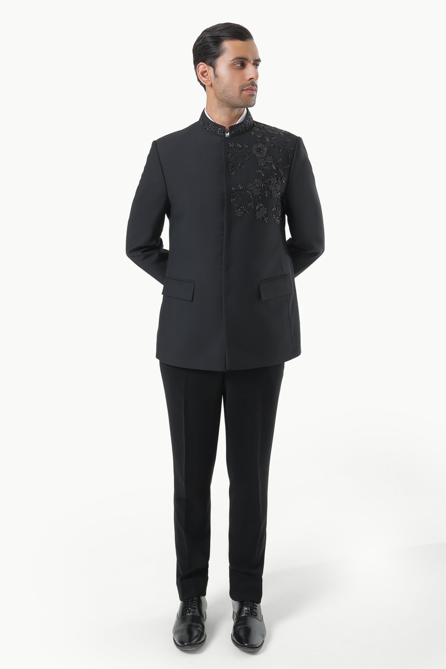 Noir Bloom Bandhgala