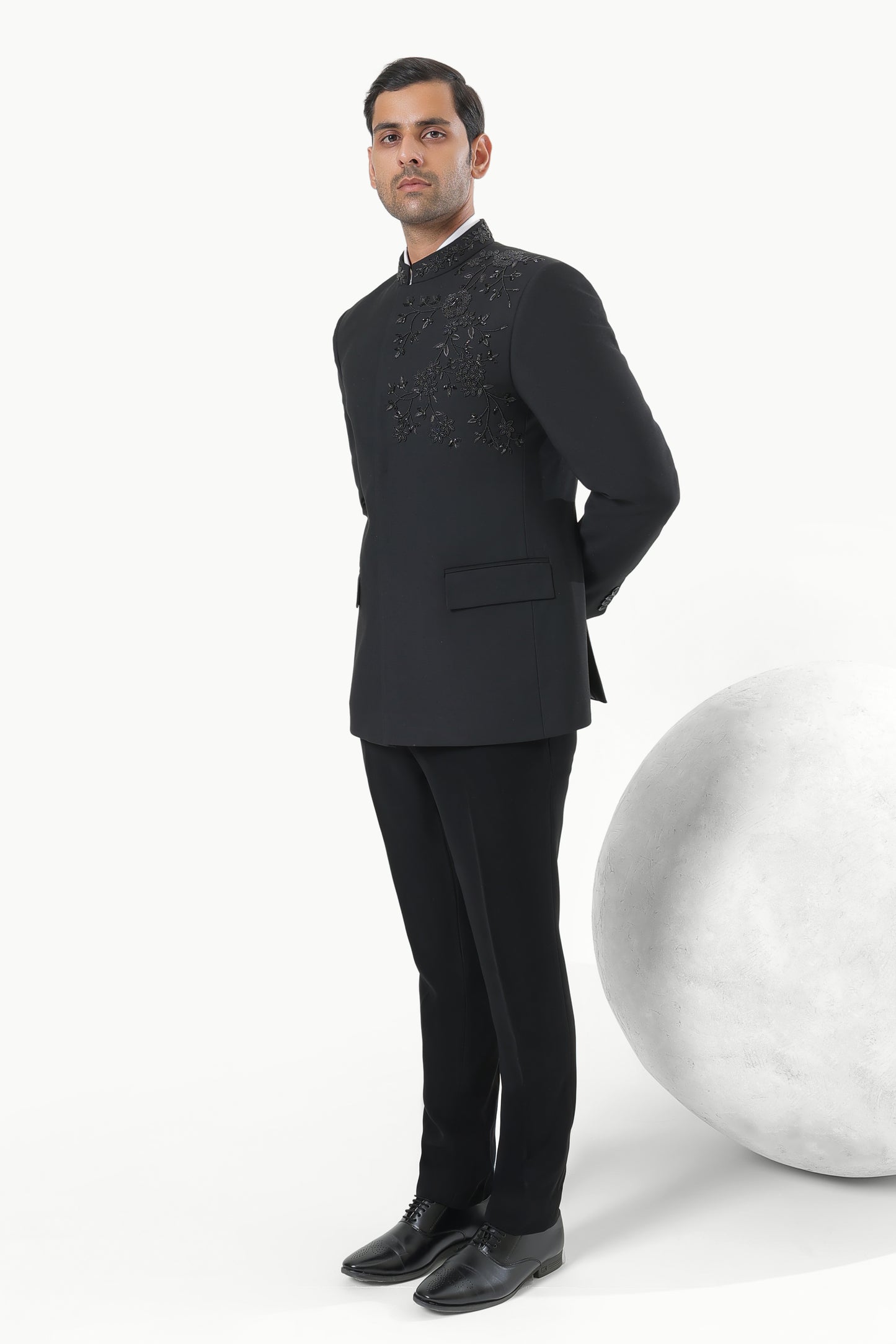 Noir Bloom Bandhgala