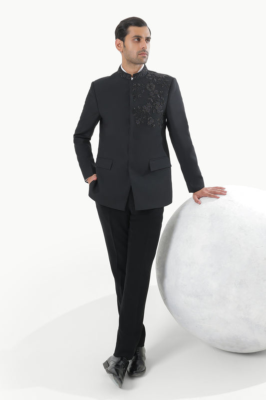 Noir Bloom Bandhgala