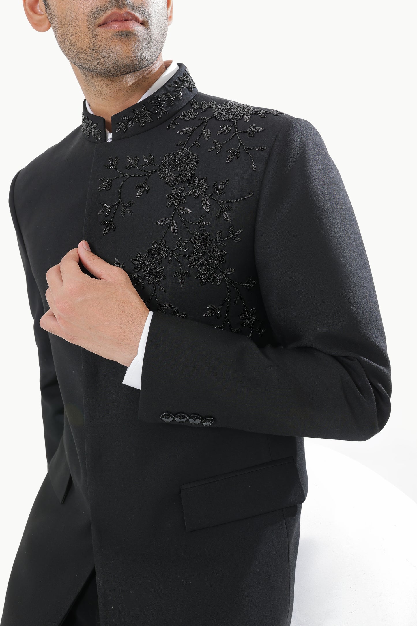 Noir Bloom Bandhgala