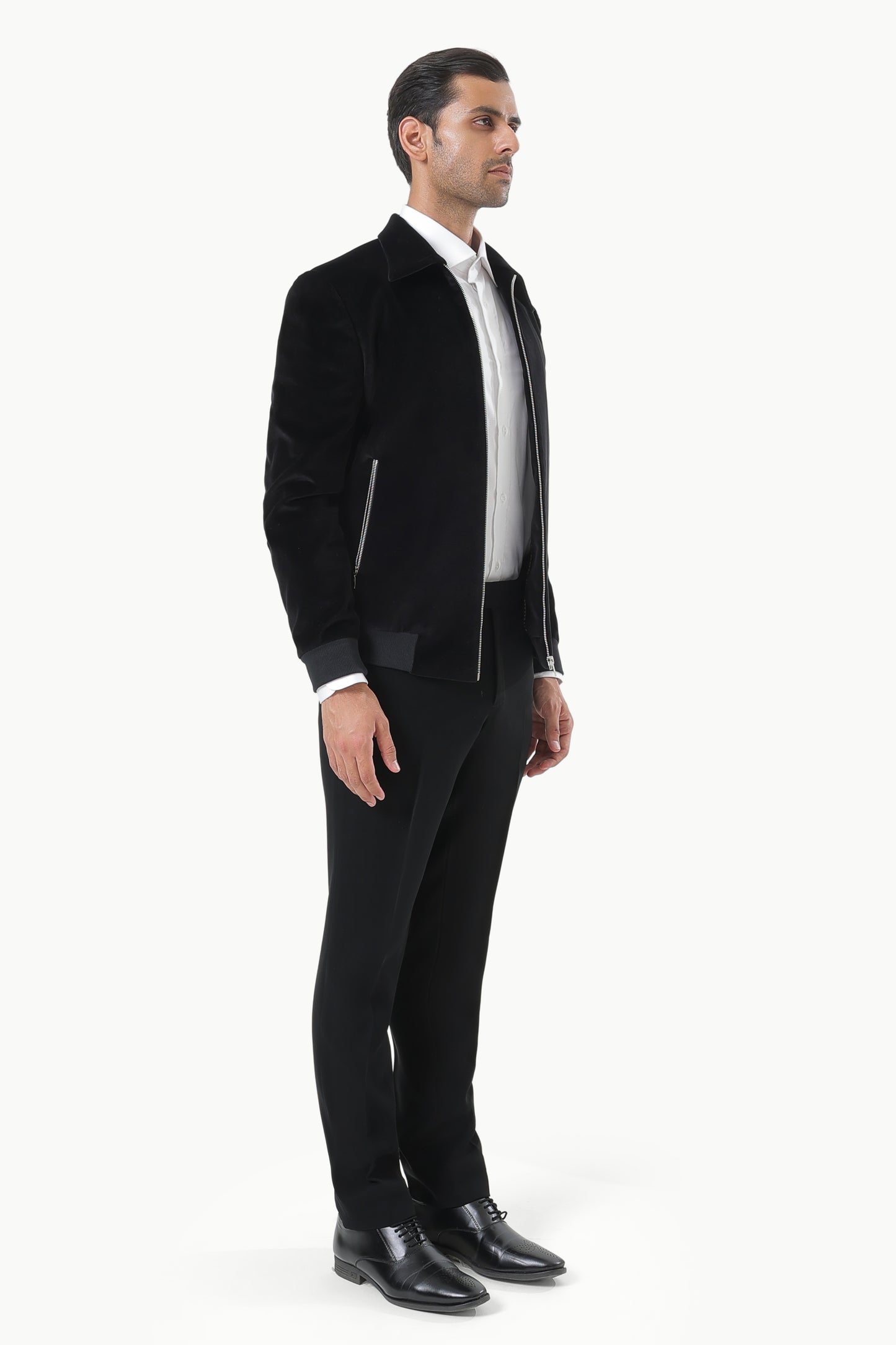 Velvet Code Bomber Jacket