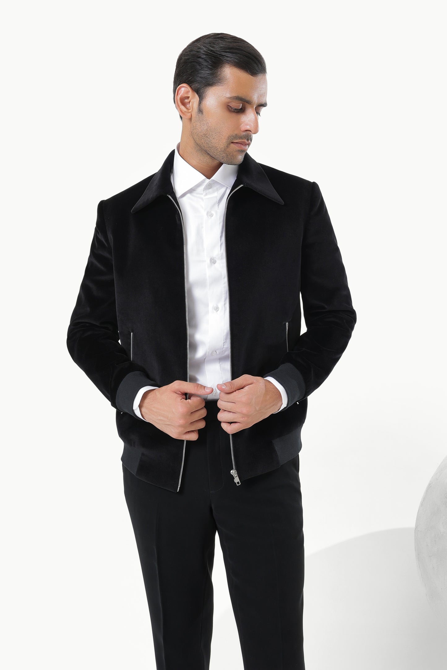 Velvet Code Bomber Jacket