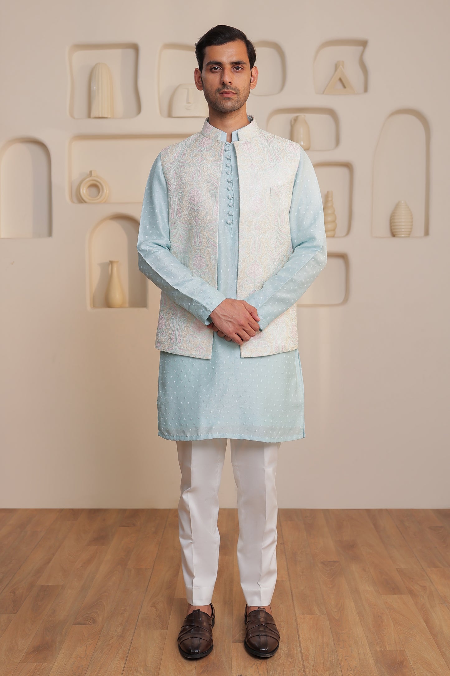 Frosted Azure Kurta Set