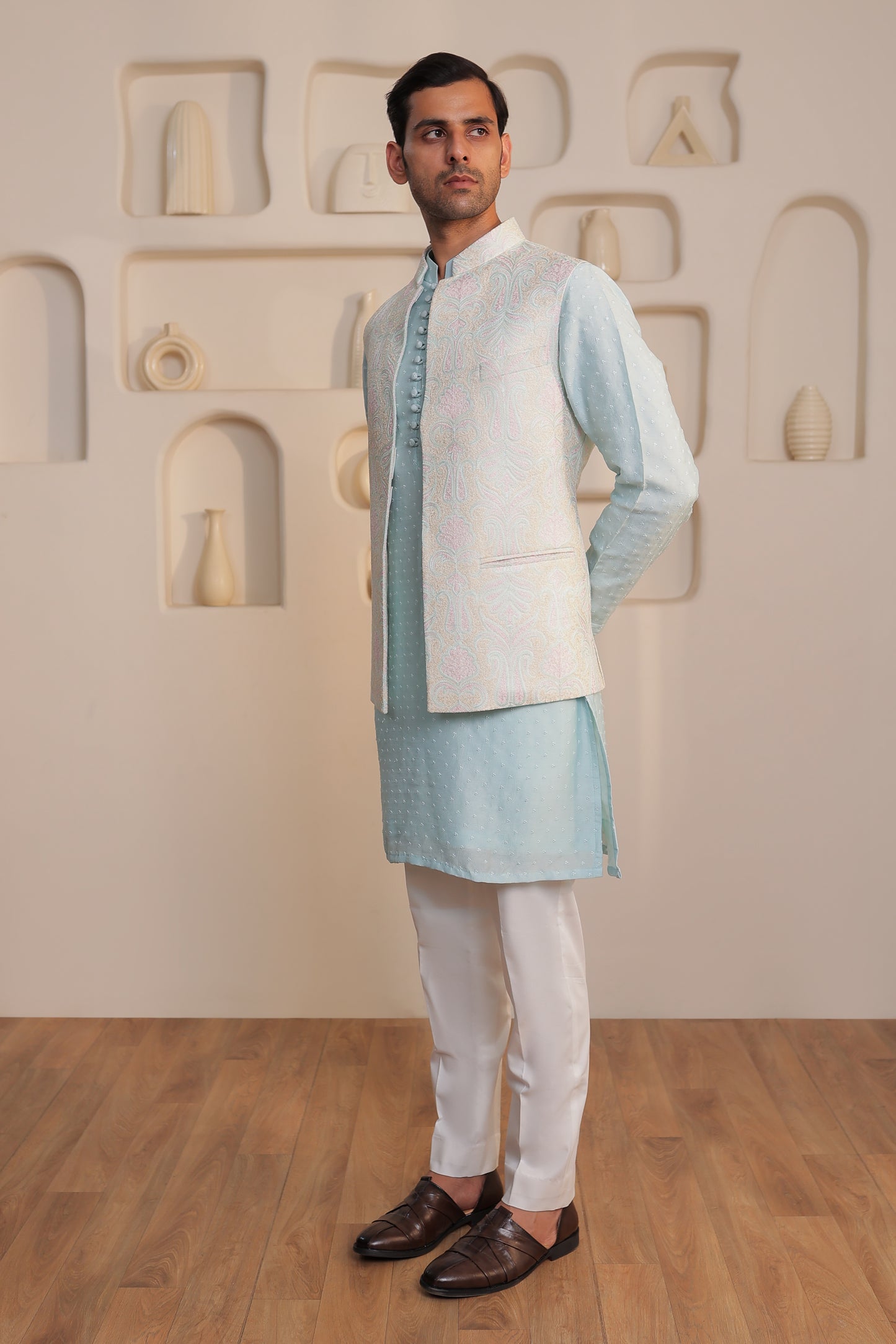 Frosted Azure Kurta Set