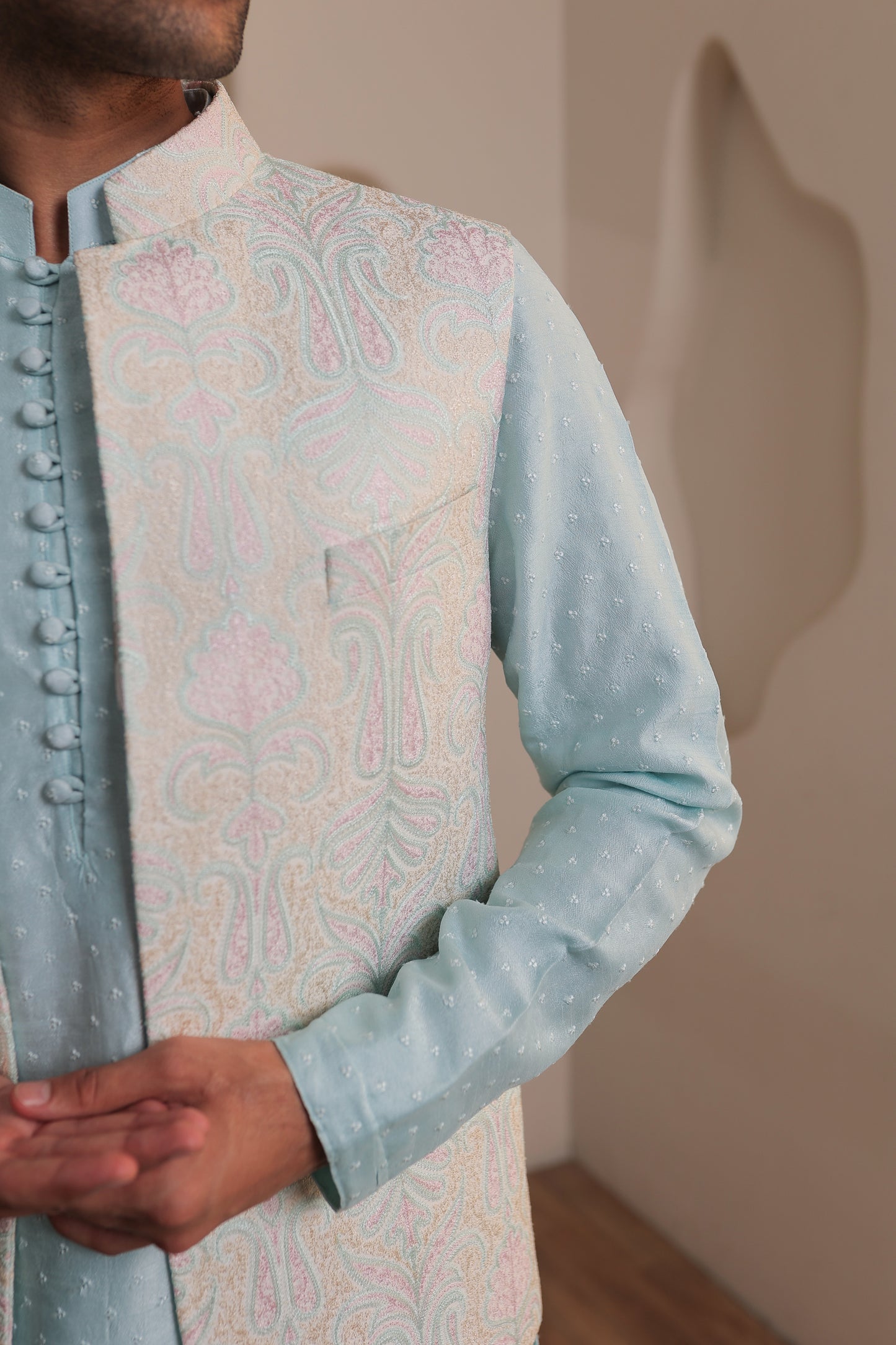 Frosted Azure Kurta Set