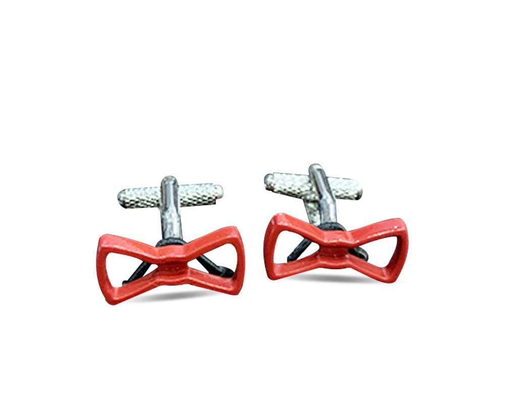 Red Bow Shaped Cufflinks