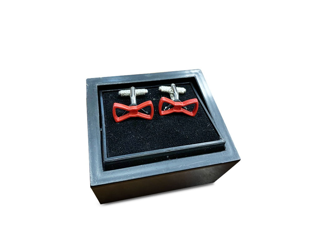 Red Bow Shaped Cufflinks