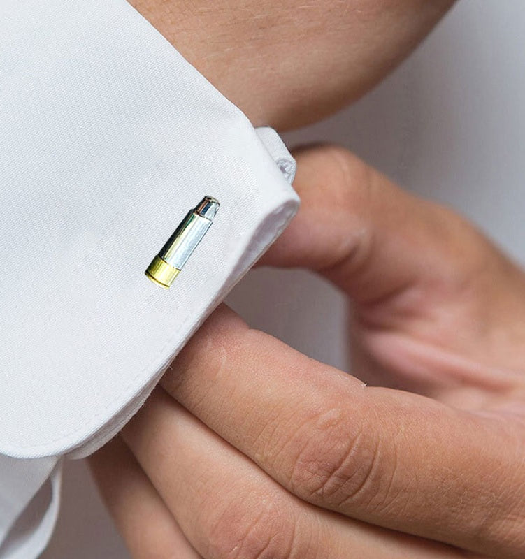 Gold-silver Bullet-shaped Cufflinks