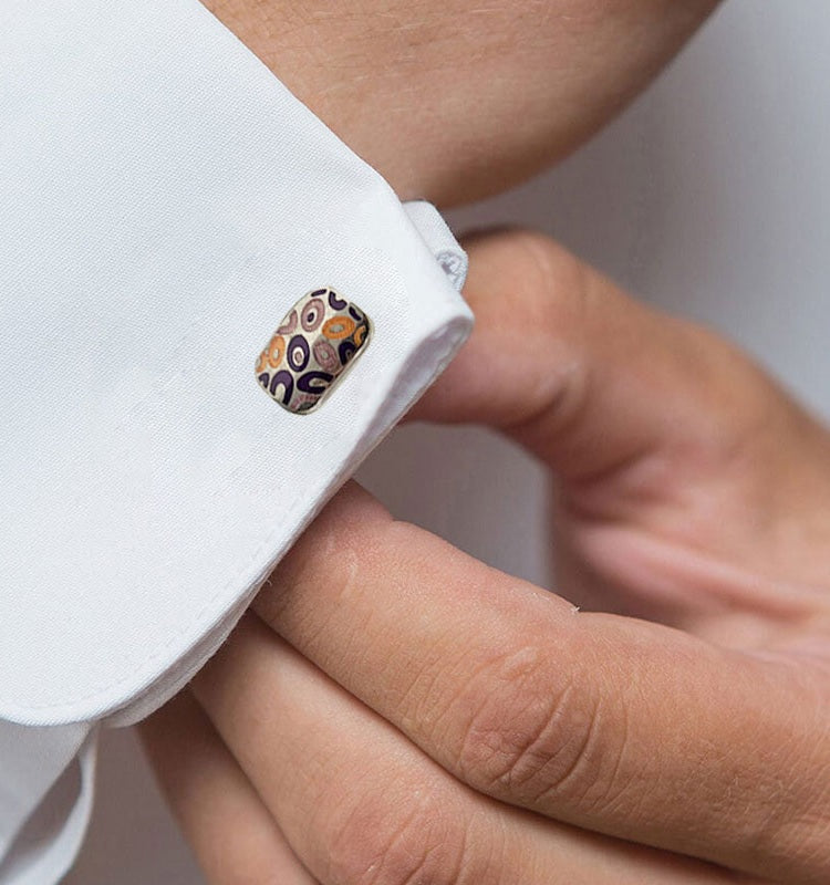 Silver-plated Rectangular Cufflinks