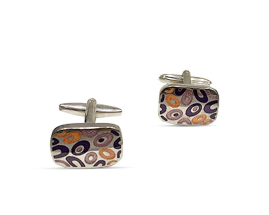 Silver-plated Rectangular Cufflinks