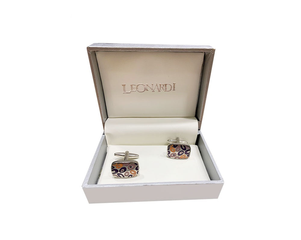 Silver-plated Rectangular Cufflinks