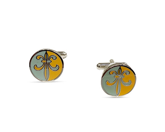 Sage Green And Mustard Cufflinks