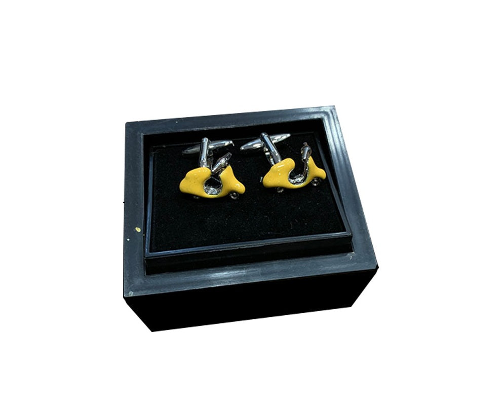 Yellow Vespa Scooter Cufflinks