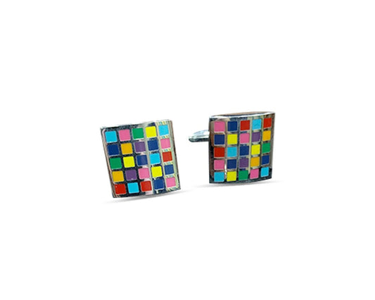 Multi-color Grid Cufflinks