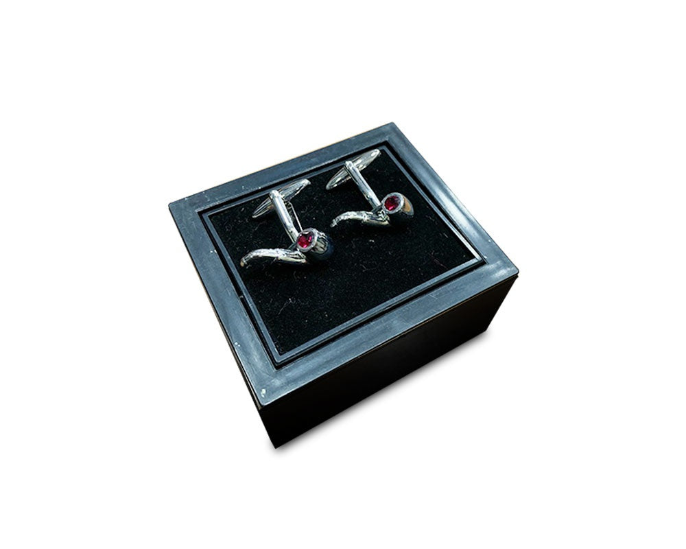 Red Stone Tobacco Pipe Cufflinks