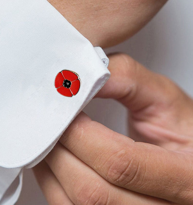 Red Four-petal Flower-shaped Cufflinks
